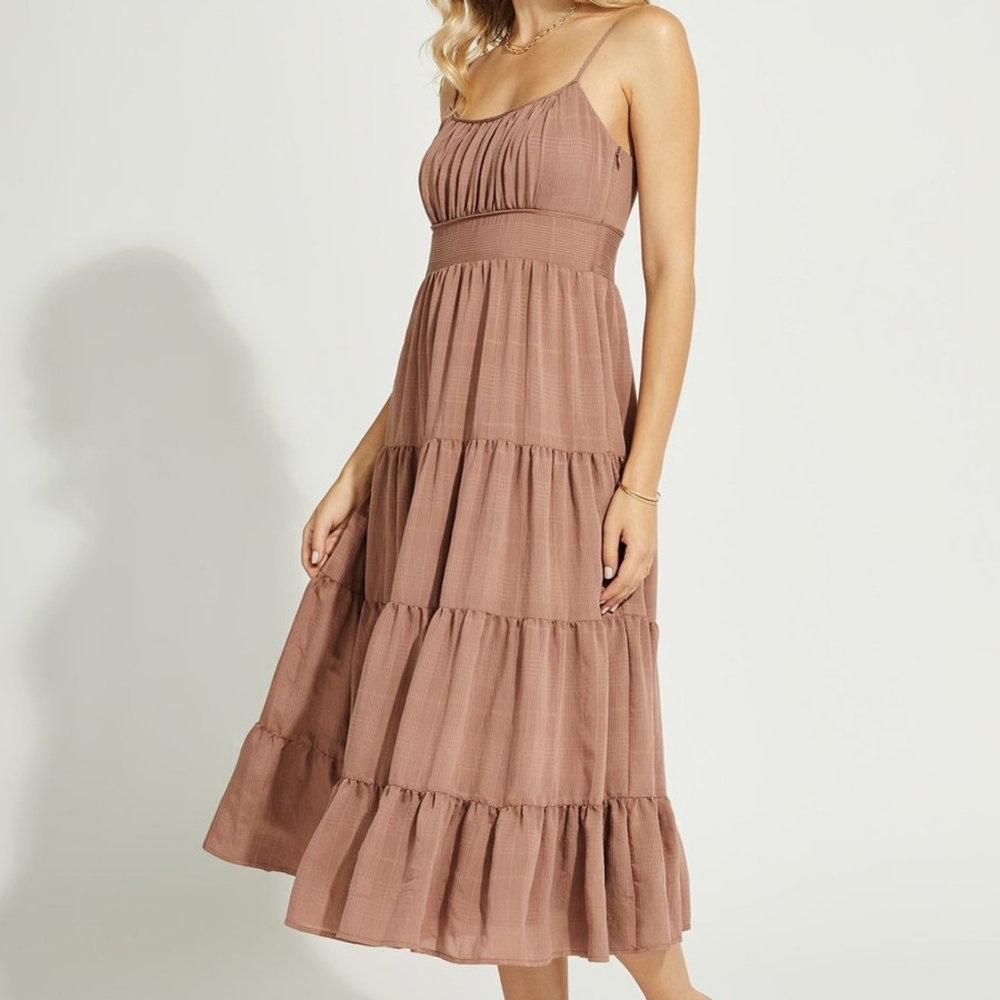 Gentle Fawn Rosetta Midi Dress in Mink Brown